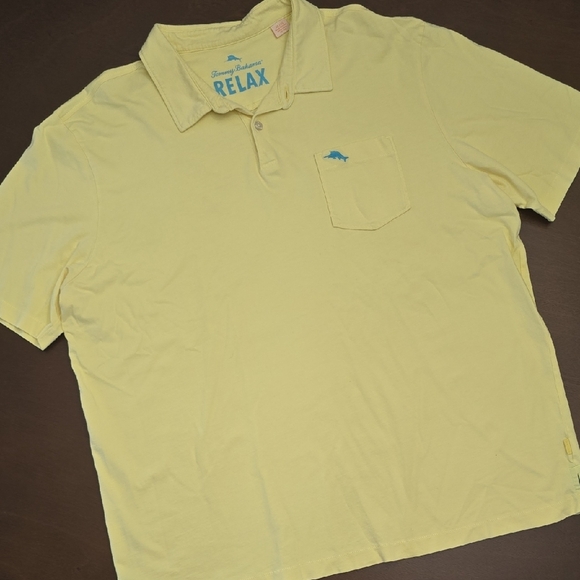 TOMMY BAJAMA Men's XL Yellow Polo Shirt 100% Pima Cotton - Picture 1 of 5